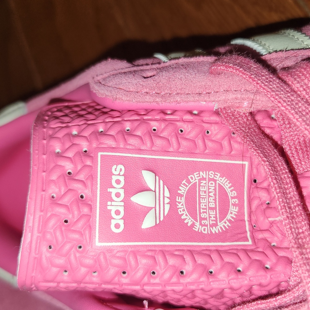 adidas Pink Suede Gazelle Women's Sneakers with White Stripes - Picture 7 of 7